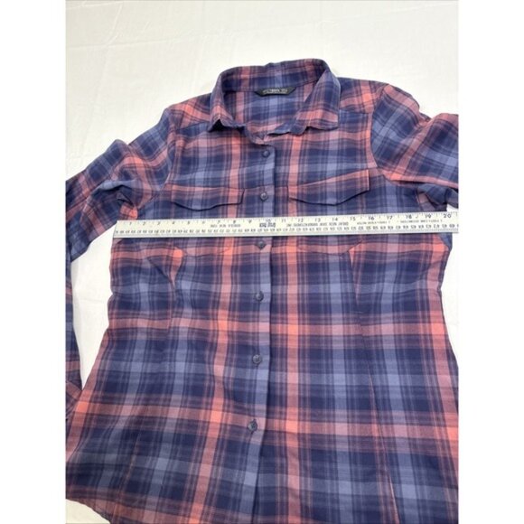 Arcteryx Shirt Women LRG Addison Button Front PURPLE/PINK Plaid L/S Flannel NWOT - Picture 7 of 10